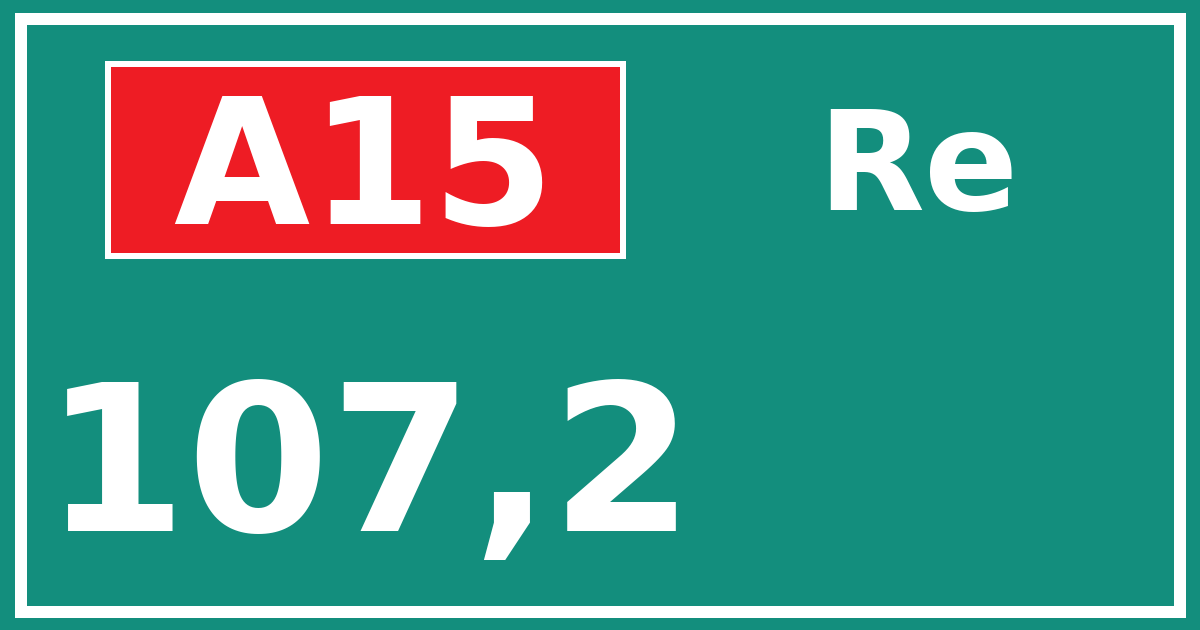 Hectometerbord A15 107,2 zijde Re