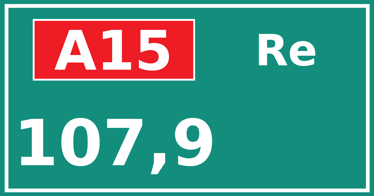 Hectometerbord A15 107,9 zijde Re