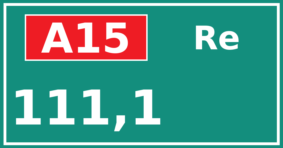 Hectometerbord A15 111,1 zijde Re