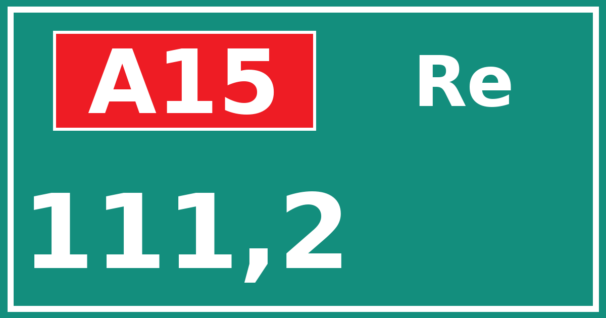 Hectometerbord A15 111,2 zijde Re