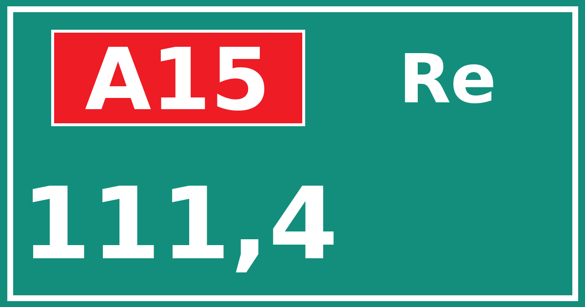 Hectometerbord A15 111,4 zijde Re