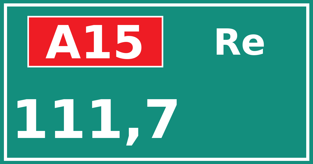 Hectometerbord A15 111,7 zijde Re