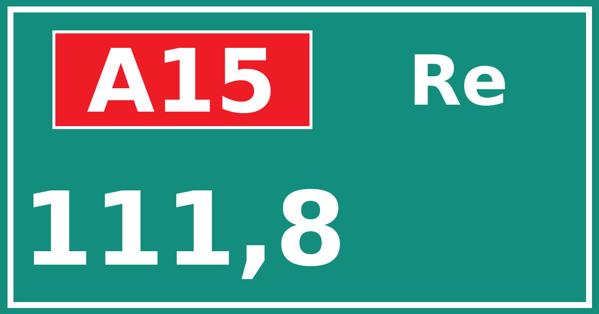 Hectometerbord A15 111,8 zijde Re