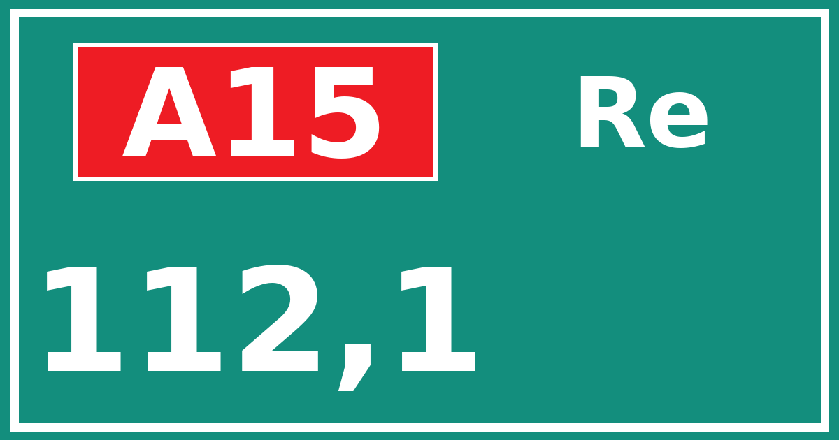 Hectometerbord A15 112,1 zijde Re