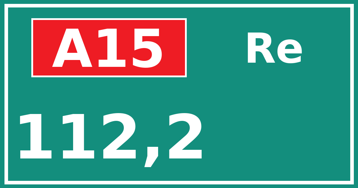 Hectometerbord A15 112,2 zijde Re