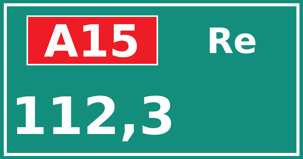 Hectometerbord A15 112,3 zijde Re