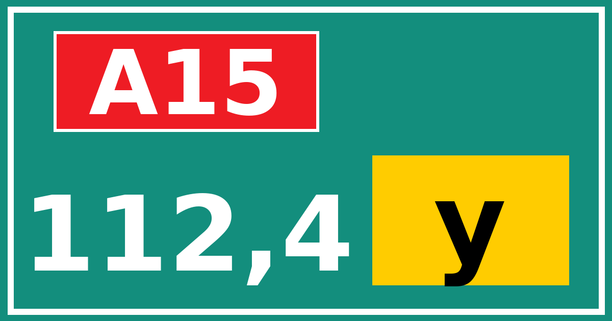Hectometerbord A15 112,4 letter y