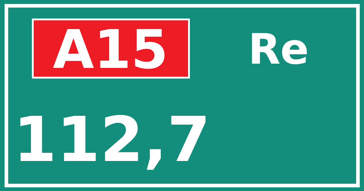 Hectometerbord A15 112,7 zijde Re