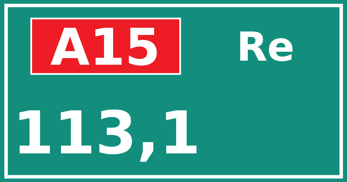 Hectometerbord A15 113,1 zijde Re