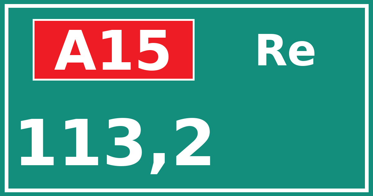 Hectometerbord A15 113,2 zijde Re