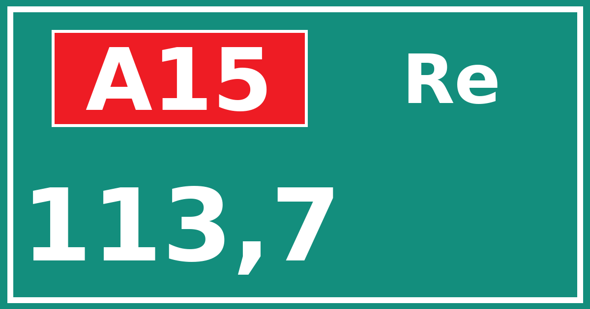 Hectometerbord A15 113,7 zijde Re