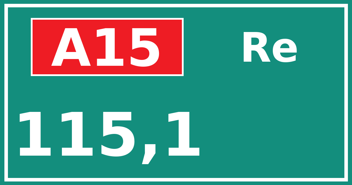Hectometerbord A15 115,1 zijde Re