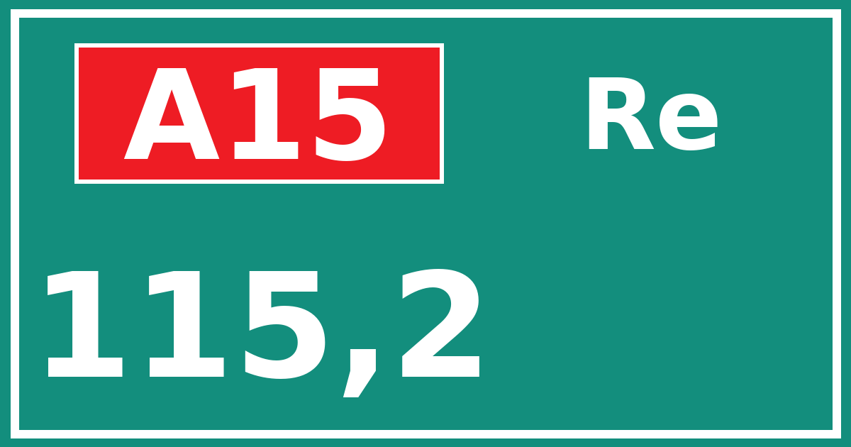 Hectometerbord A15 115,2 zijde Re