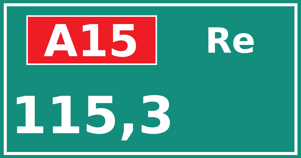 Hectometerbord A15 115,3 zijde Re