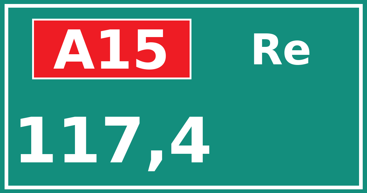 Hectometerbord A15 117,4 zijde Re