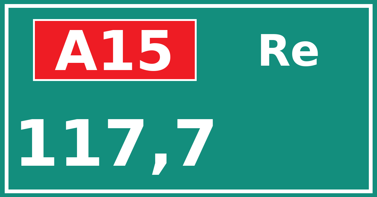 Hectometerbord A15 117,7 zijde Re