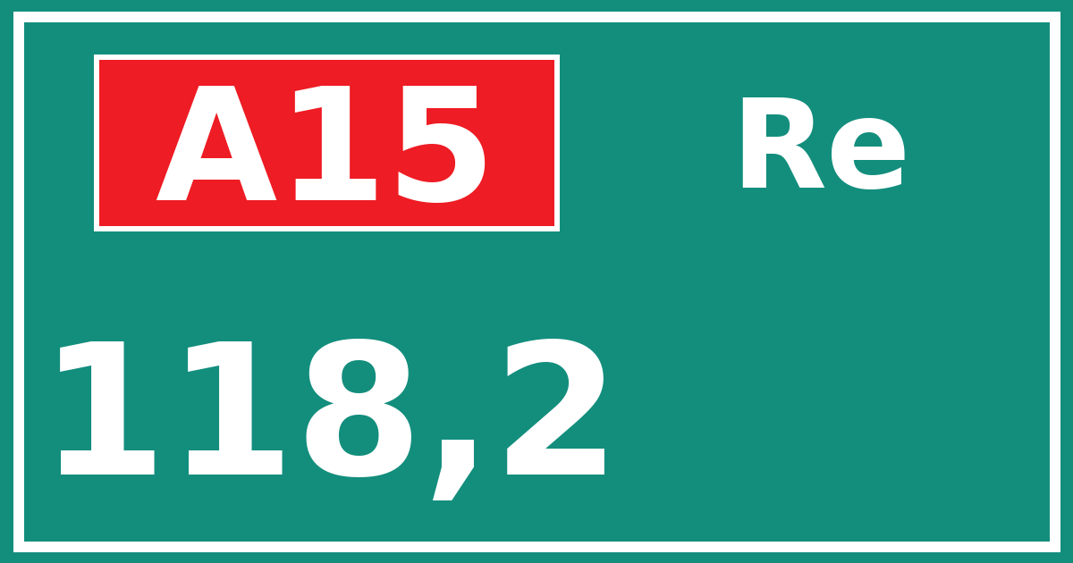 Hectometerbord A15 118,2 zijde Re