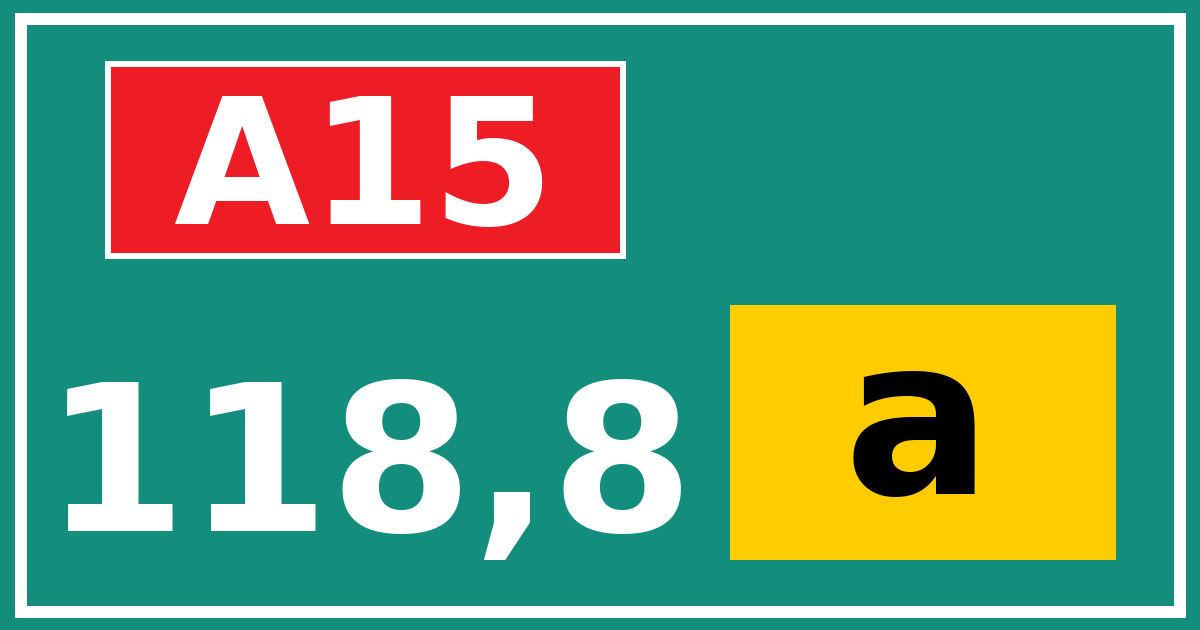 Hectometerbord A15 118,8 letter a