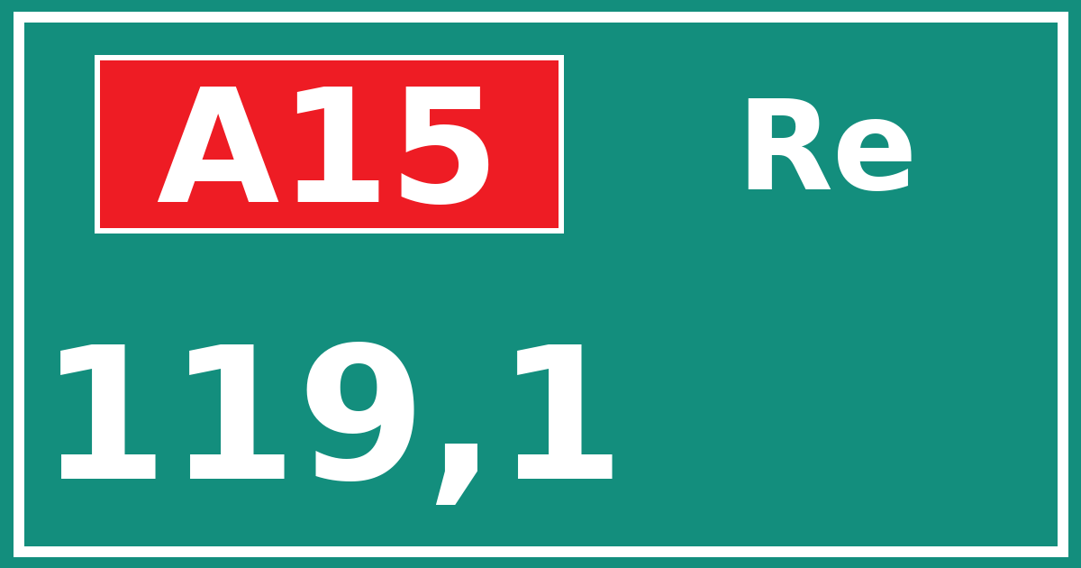 Hectometerbord A15 119,1 zijde Re