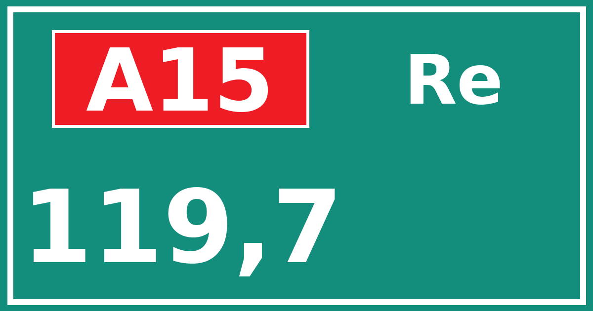 Hectometerbord A15 119,7 zijde Re