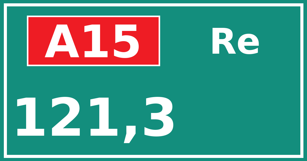 Hectometerbord A15 121,3 zijde Re