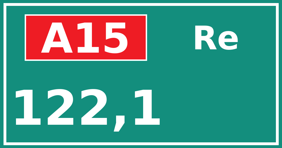 Hectometerbord A15 122,1 zijde Re