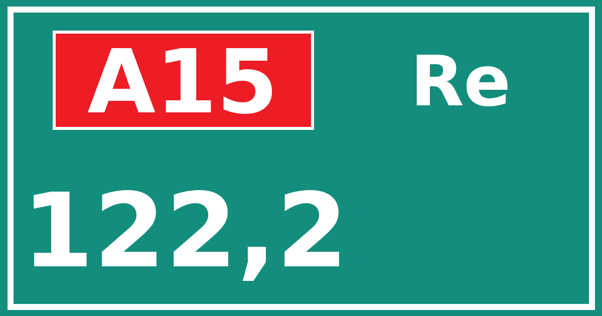 Hectometerbord A15 122,2 zijde Re