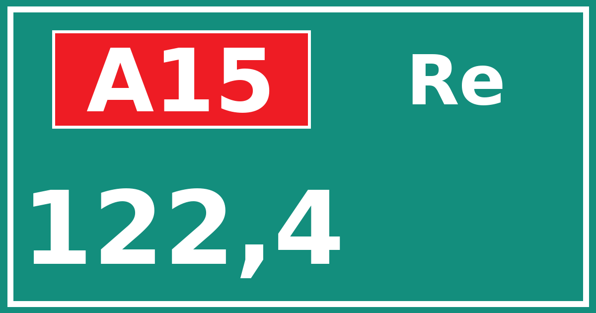 Hectometerbord A15 122,4 zijde Re