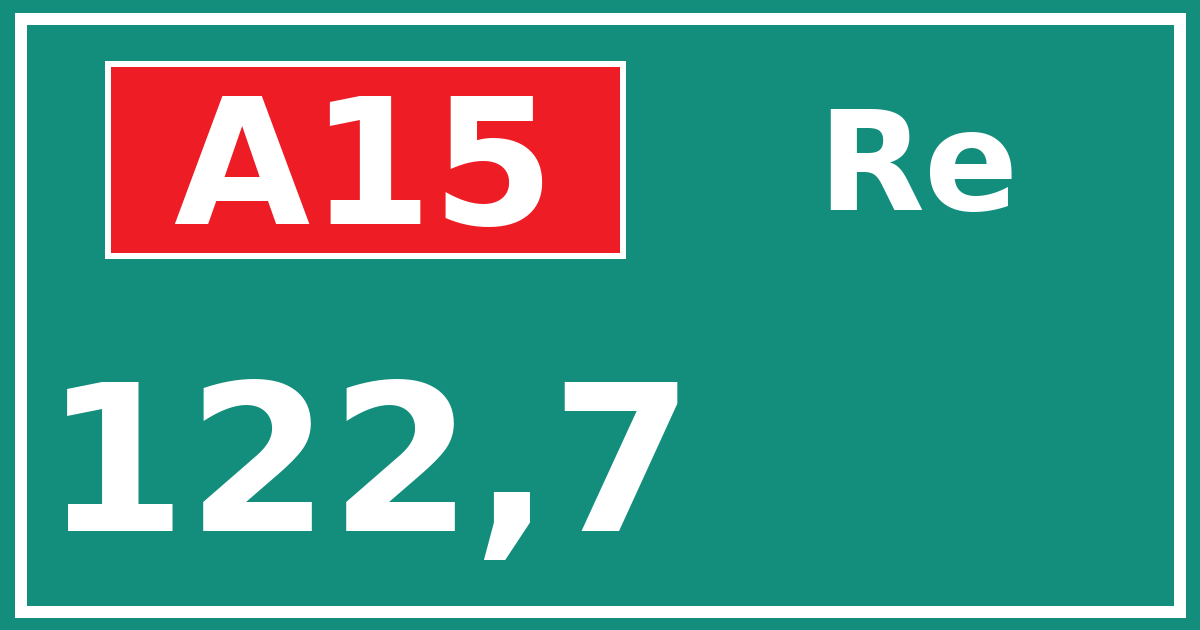 Hectometerbord A15 122,7 zijde Re