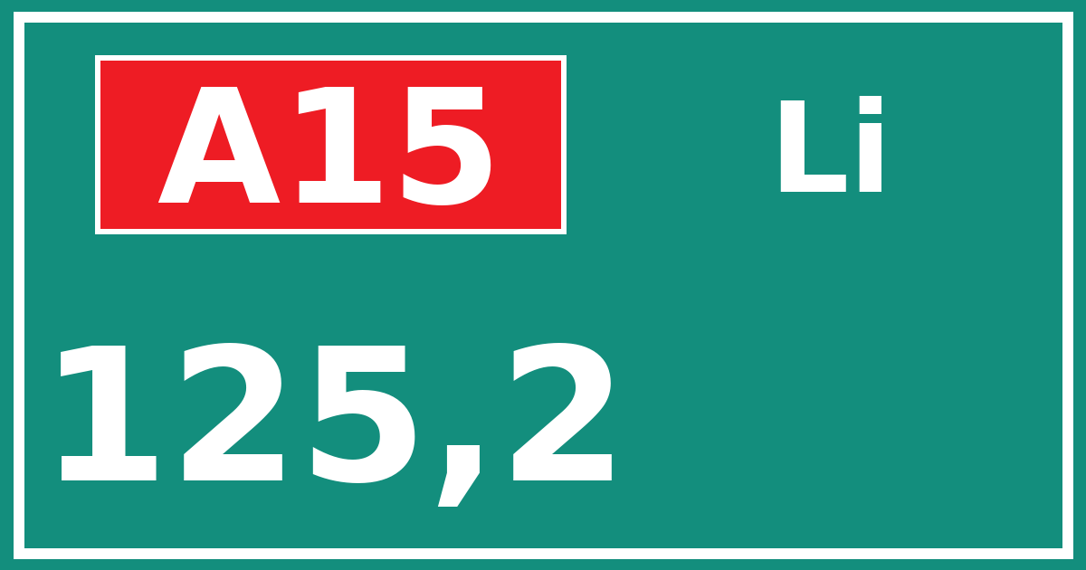 Hectometerbord A15 125,2 zijde Li