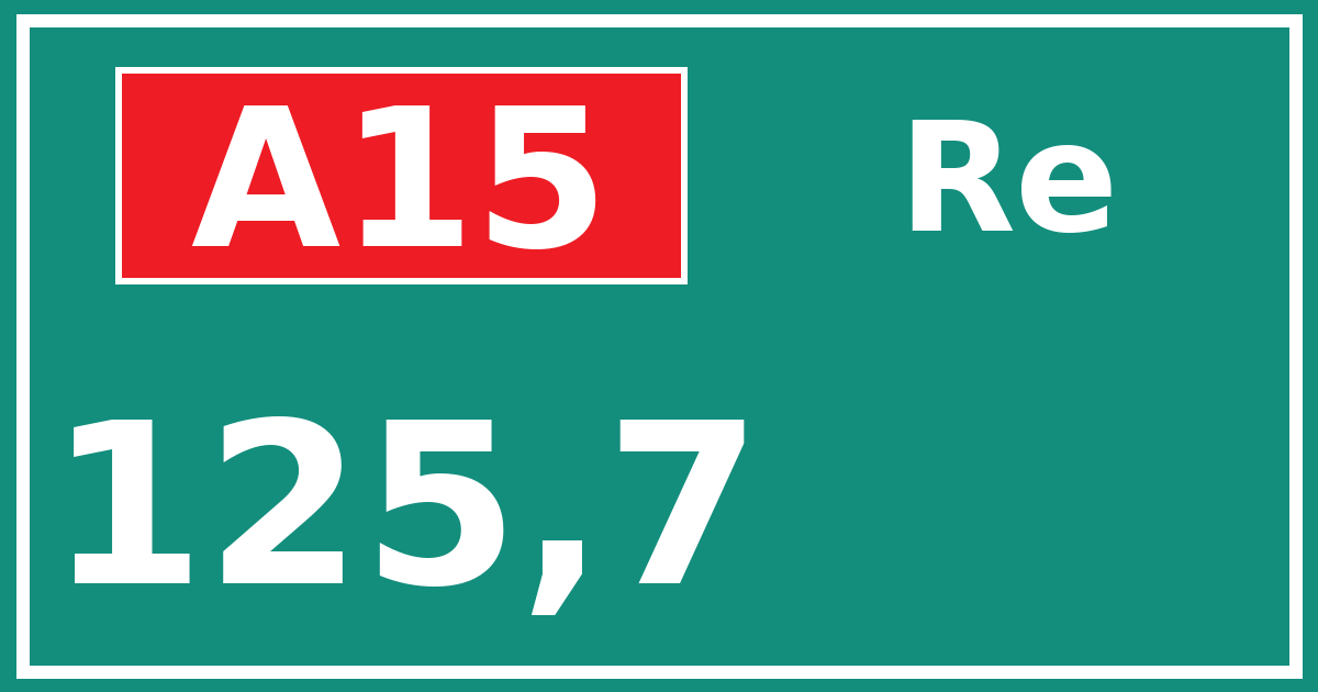 Hectometerbord A15 125,7 zijde Re