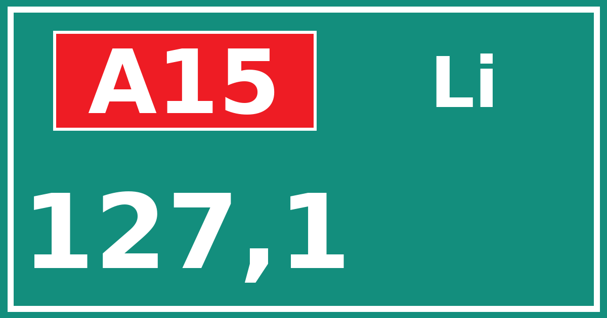 Hectometerbord A15 127,1 zijde Li
