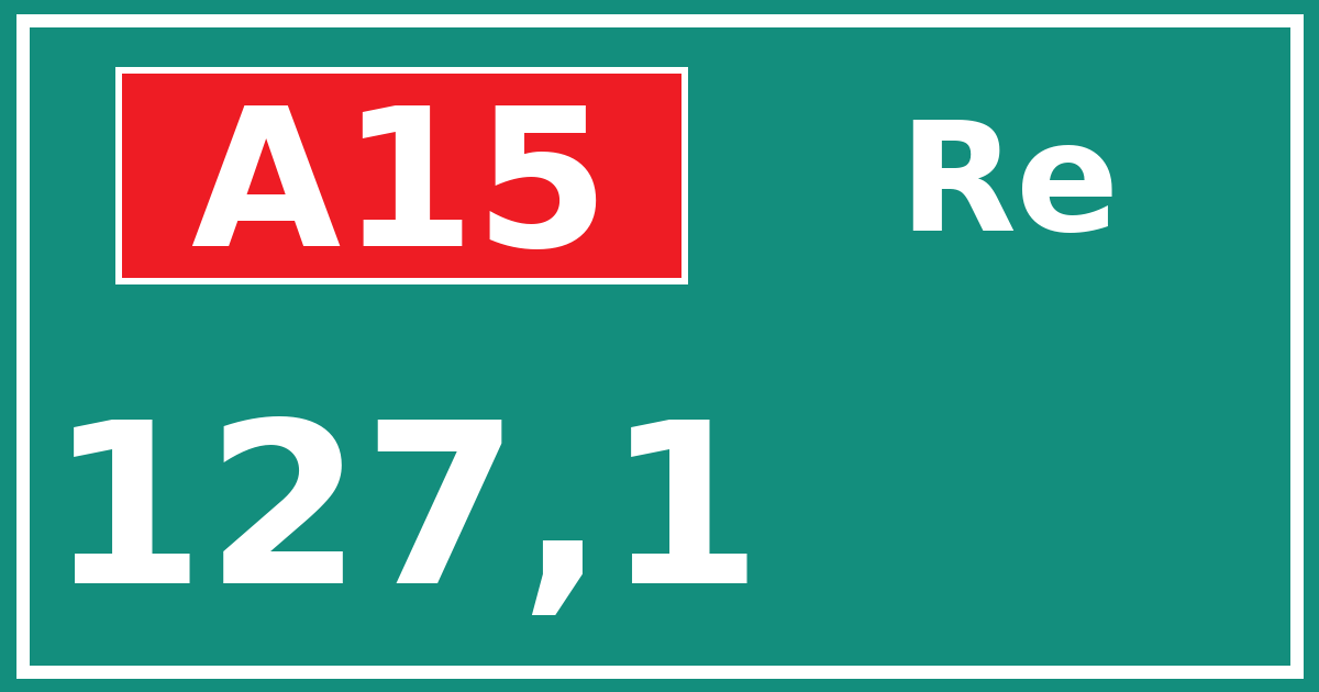 Hectometerbord A15 127,1 zijde Re