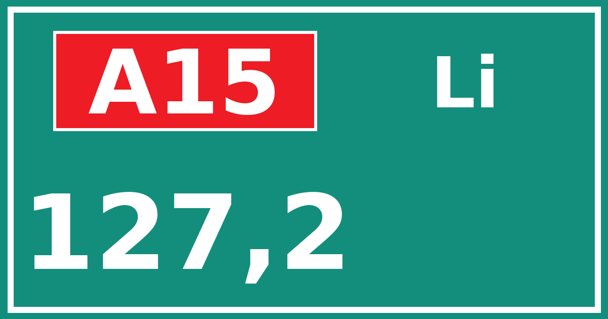 Hectometerbord A15 127,2 zijde Li