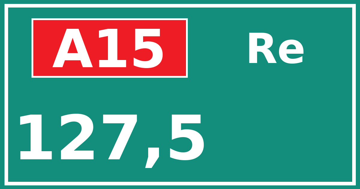 Hectometerbord A15 127,5 zijde Re