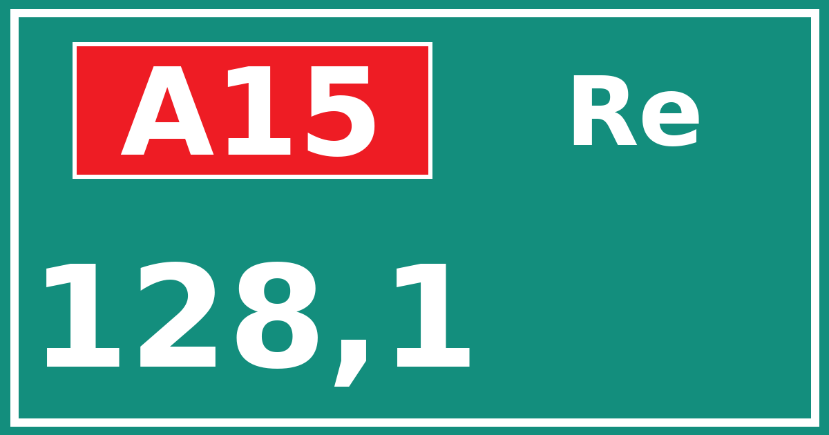 Hectometerbord A15 128,1 zijde Re