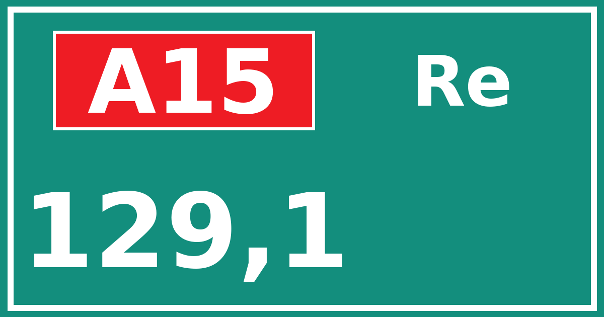 Hectometerbord A15 129,1 zijde Re