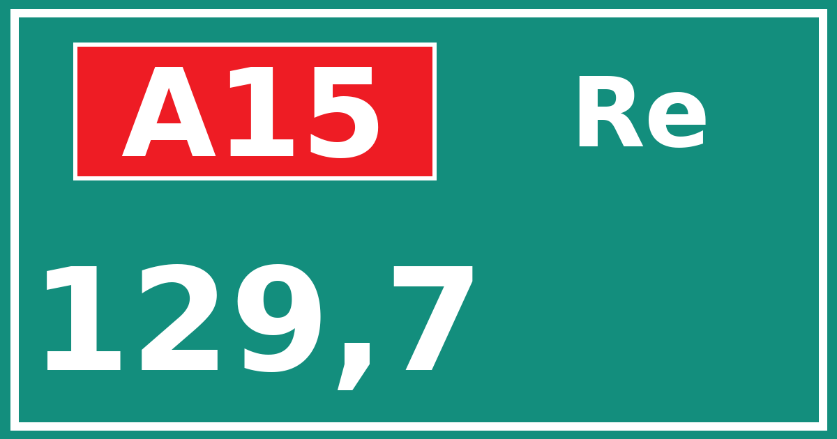 Hectometerbord A15 129,7 zijde Re