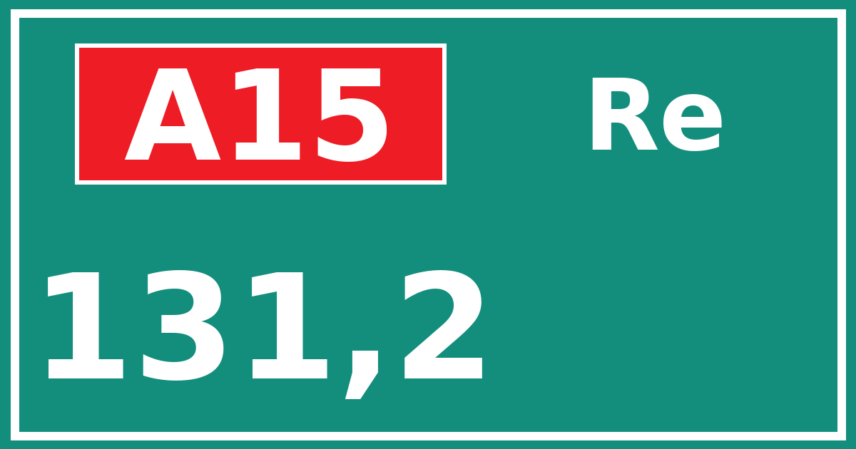 Hectometerbord A15 131,2 zijde Re