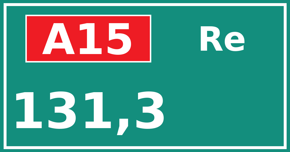 Hectometerbord A15 131,3 zijde Re