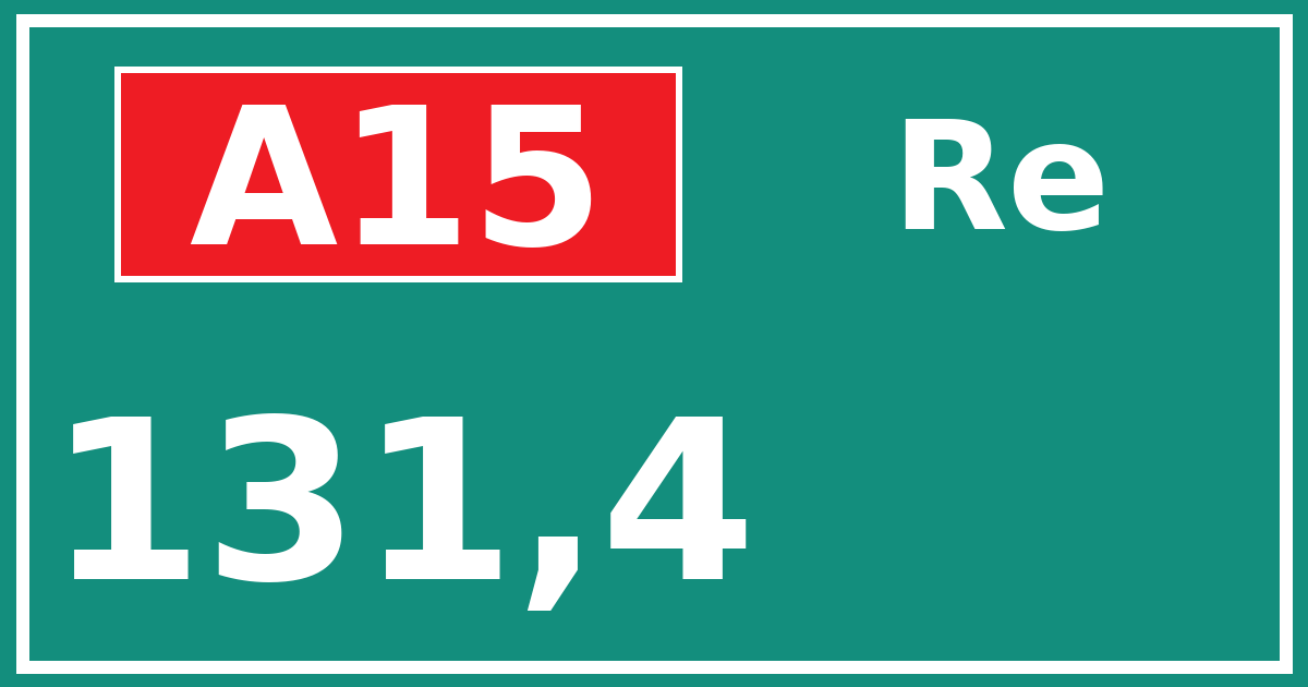 Hectometerbord A15 131,4 zijde Re