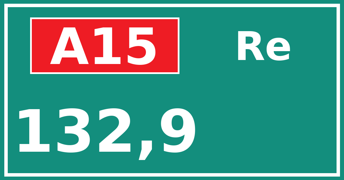 Hectometerbord A15 132,9 zijde Re
