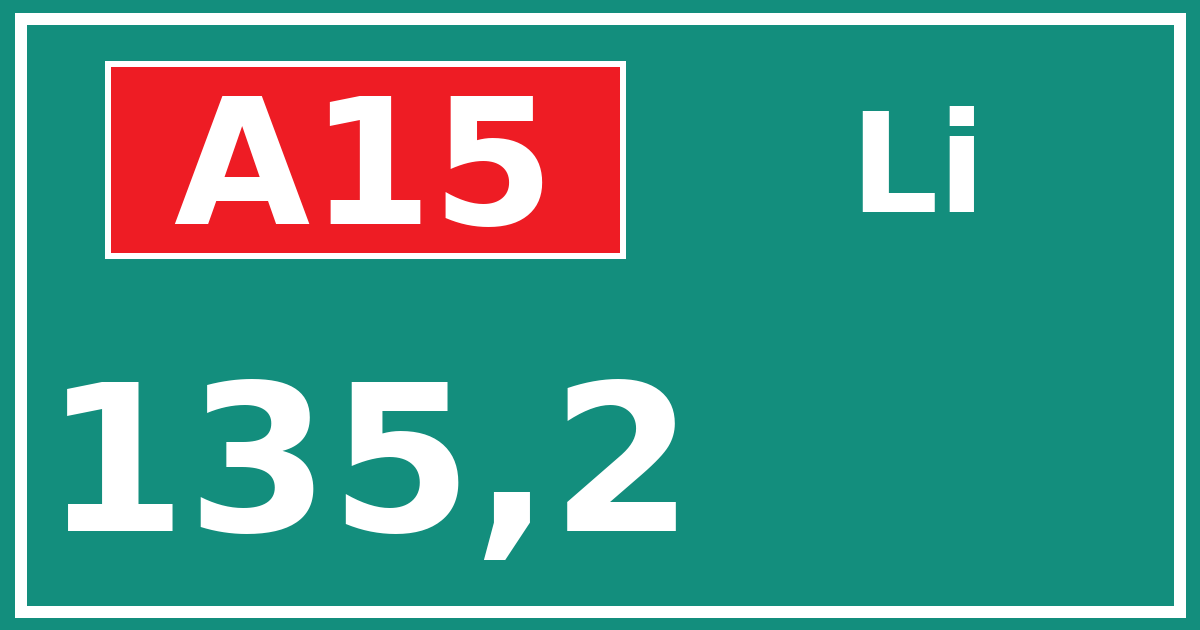 Hectometerbord A15 135,2 zijde Li