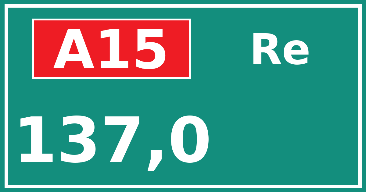 Hectometerbord A15 137,0 zijde Re