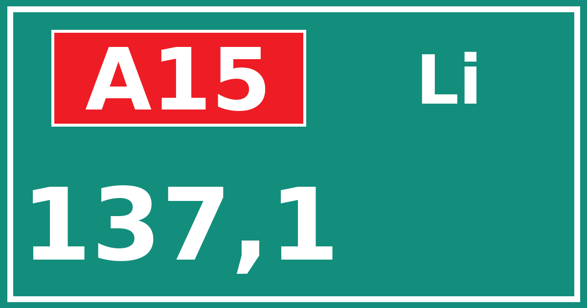 Hectometerbord A15 137,1 zijde Li