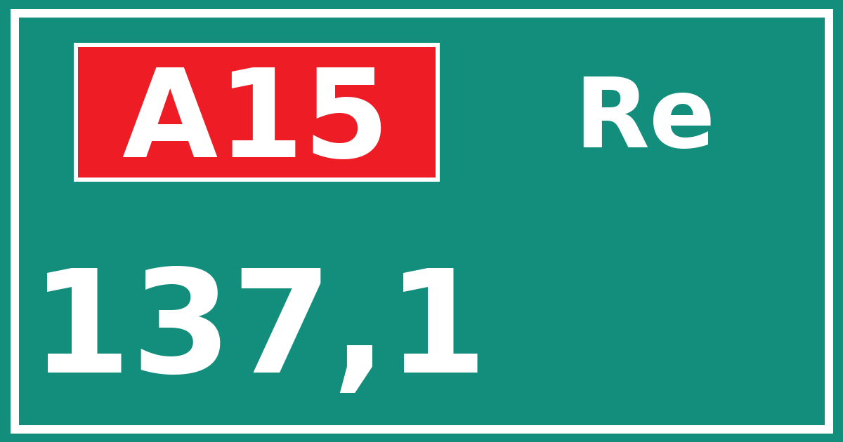 Hectometerbord A15 137,1 zijde Re