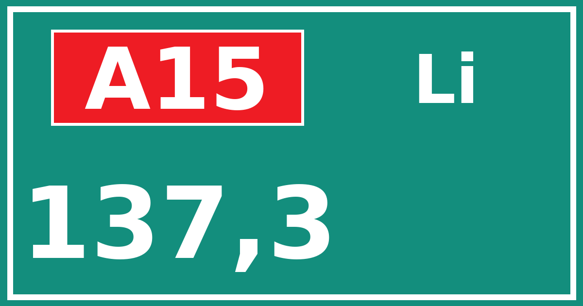 Hectometerbord A15 137,3 zijde Li