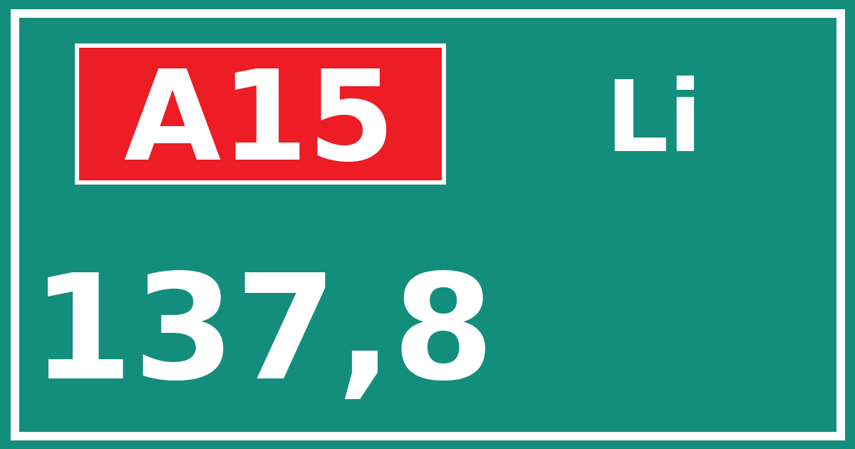 Hectometerbord A15 137,8 zijde Li