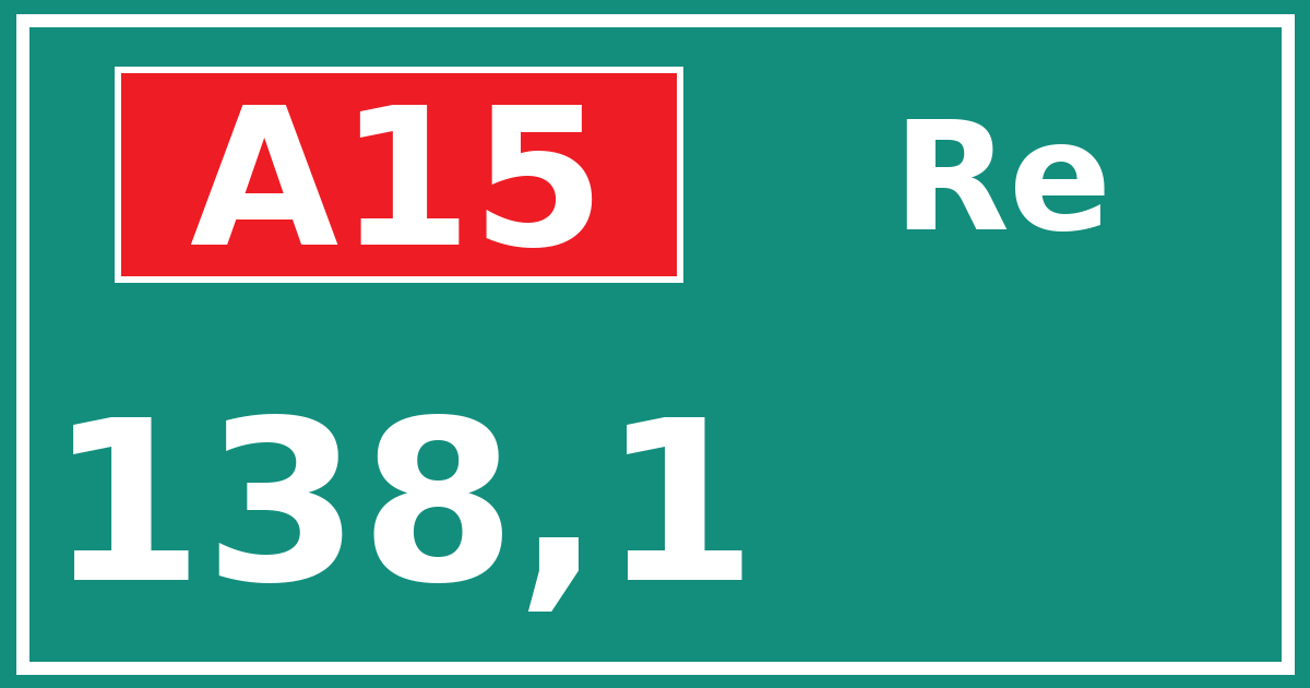 Hectometerbord A15 138,1 zijde Re