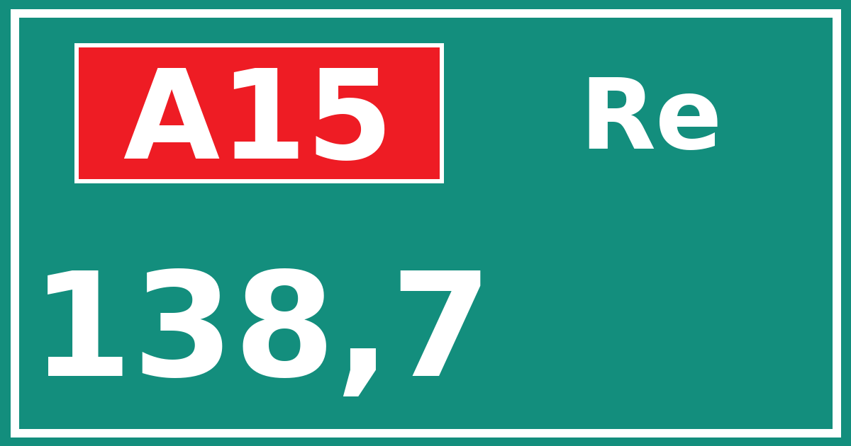 Hectometerbord A15 138,7 zijde Re
